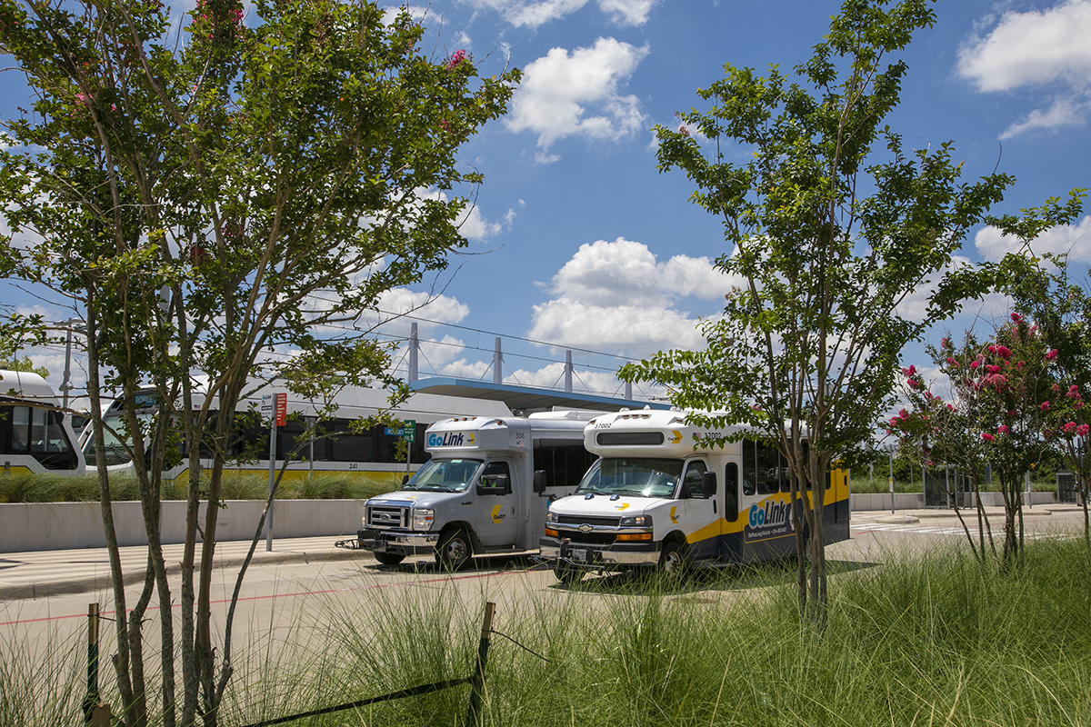 GoLink vehicles at UNT Dallas Station