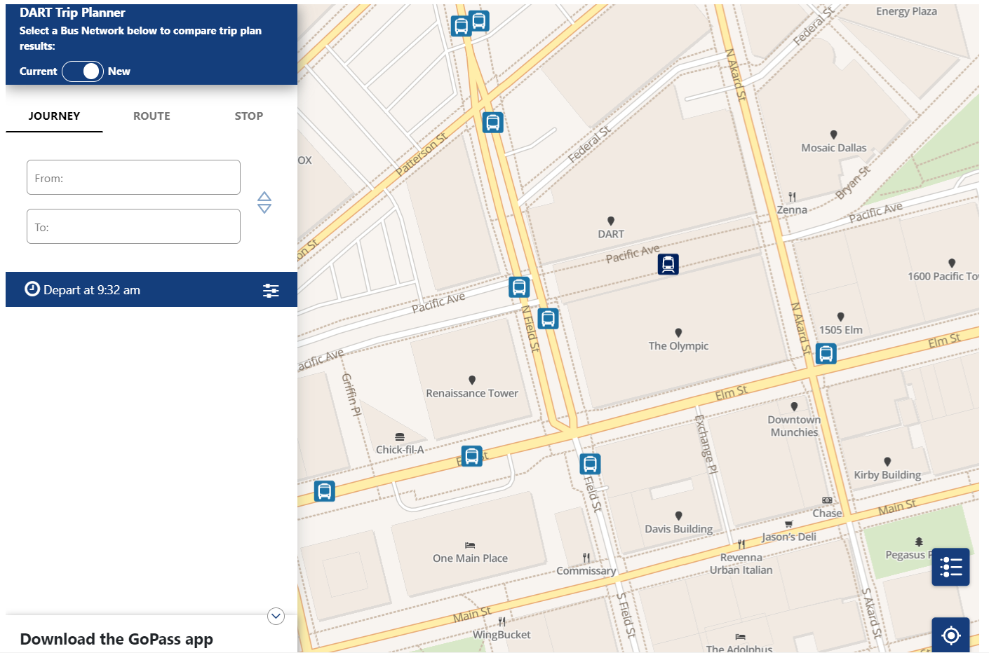 New Bus Network Trip Planner