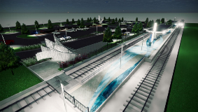 Silver Line - Cypress Waters Station Rendering Aerial