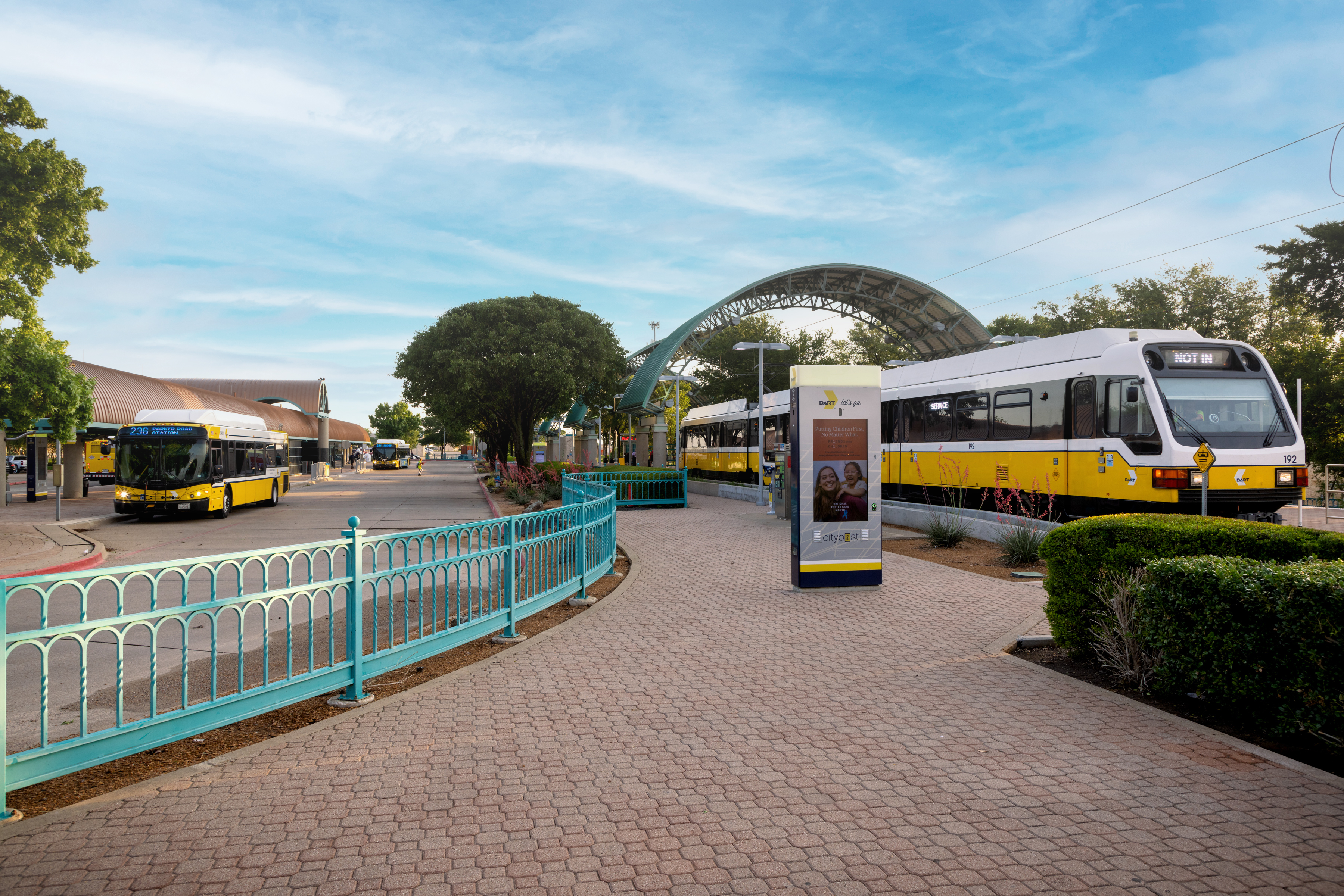 Bus and Train at Parker Road Station