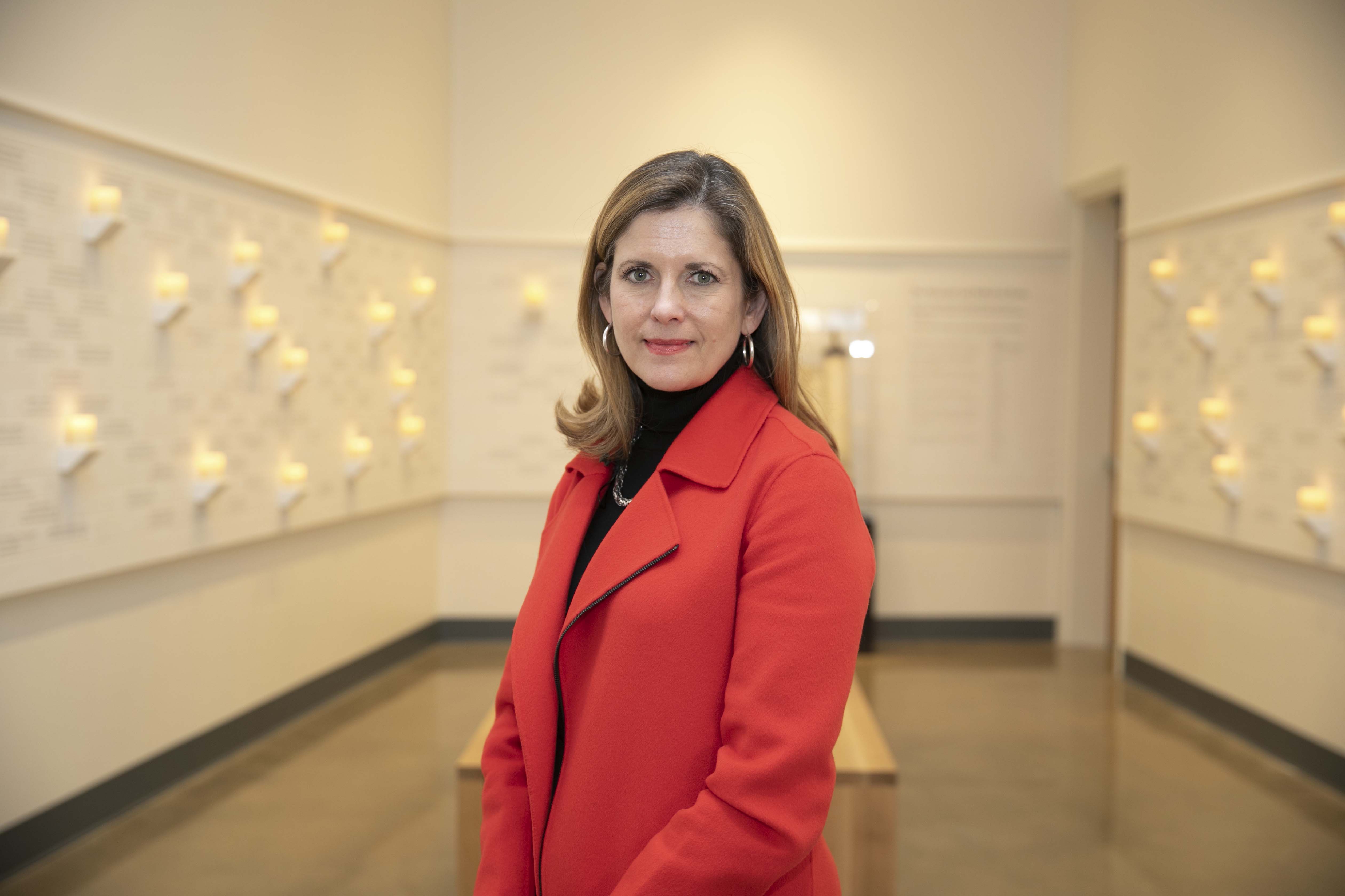 Mary Pat Higgins, President and CEO of the Dallas Holocaust and Human Rights Museum stands at the museum January 22, 2020.