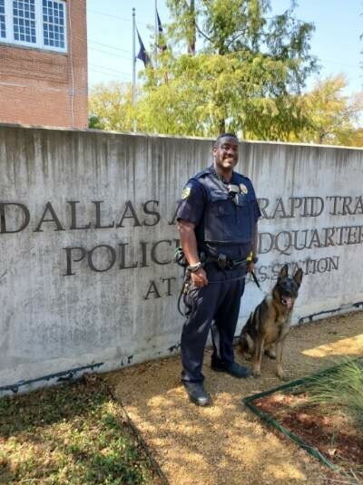 DART Police Officer Steward and canine Samu.