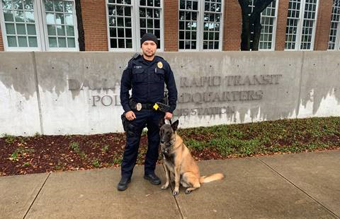 DART Police Sergeant Carter and canine Villy.