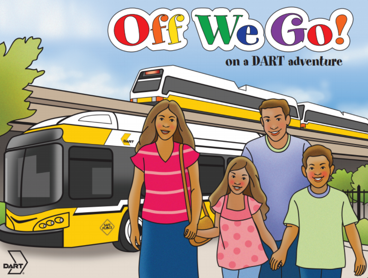 Cover of DART's "Off We Go!" coloring book