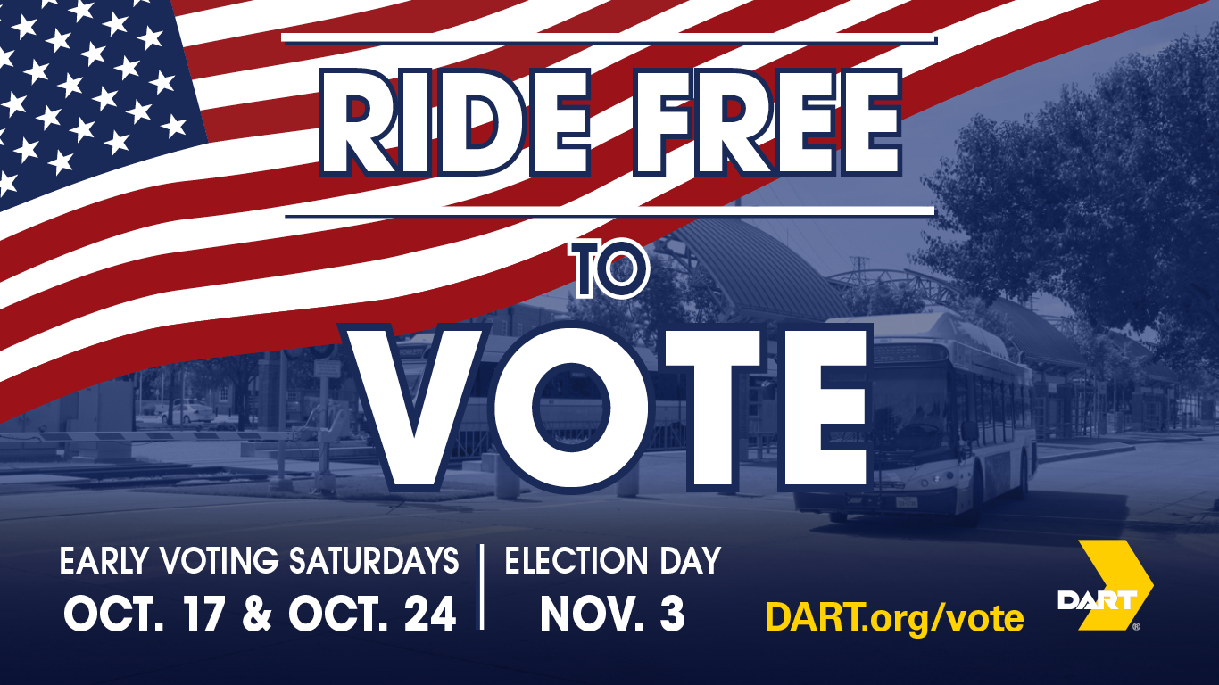 Ride DART free to vote in the 2020 general election.