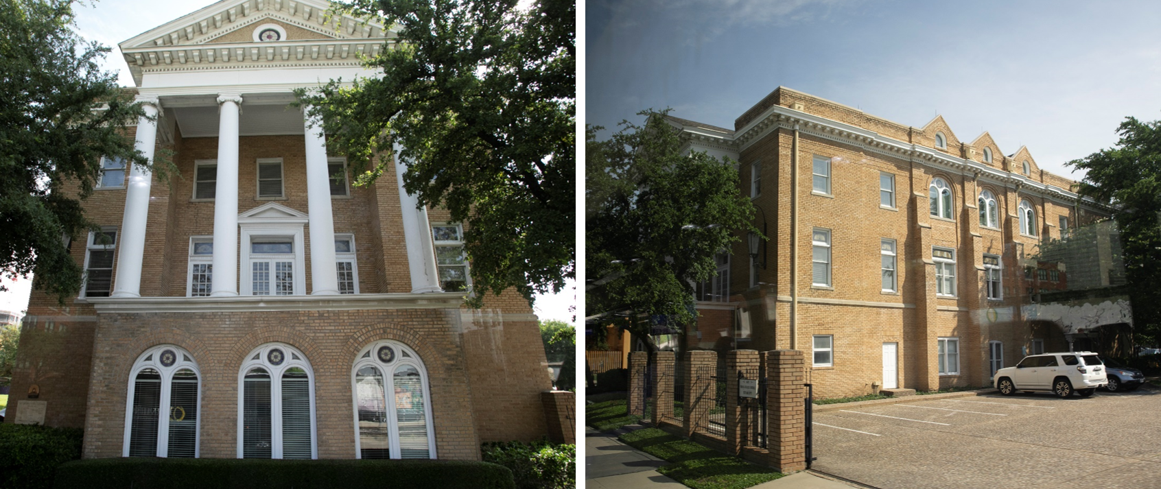 Views of St. James AME Church in Deep Ellum from on board a tour bus June 3, 2019